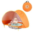 thumbnail image 1 of Tente de Plage pour Bébé Pop-Up Portable Protection UV Piscine, Orange, 1 of 5