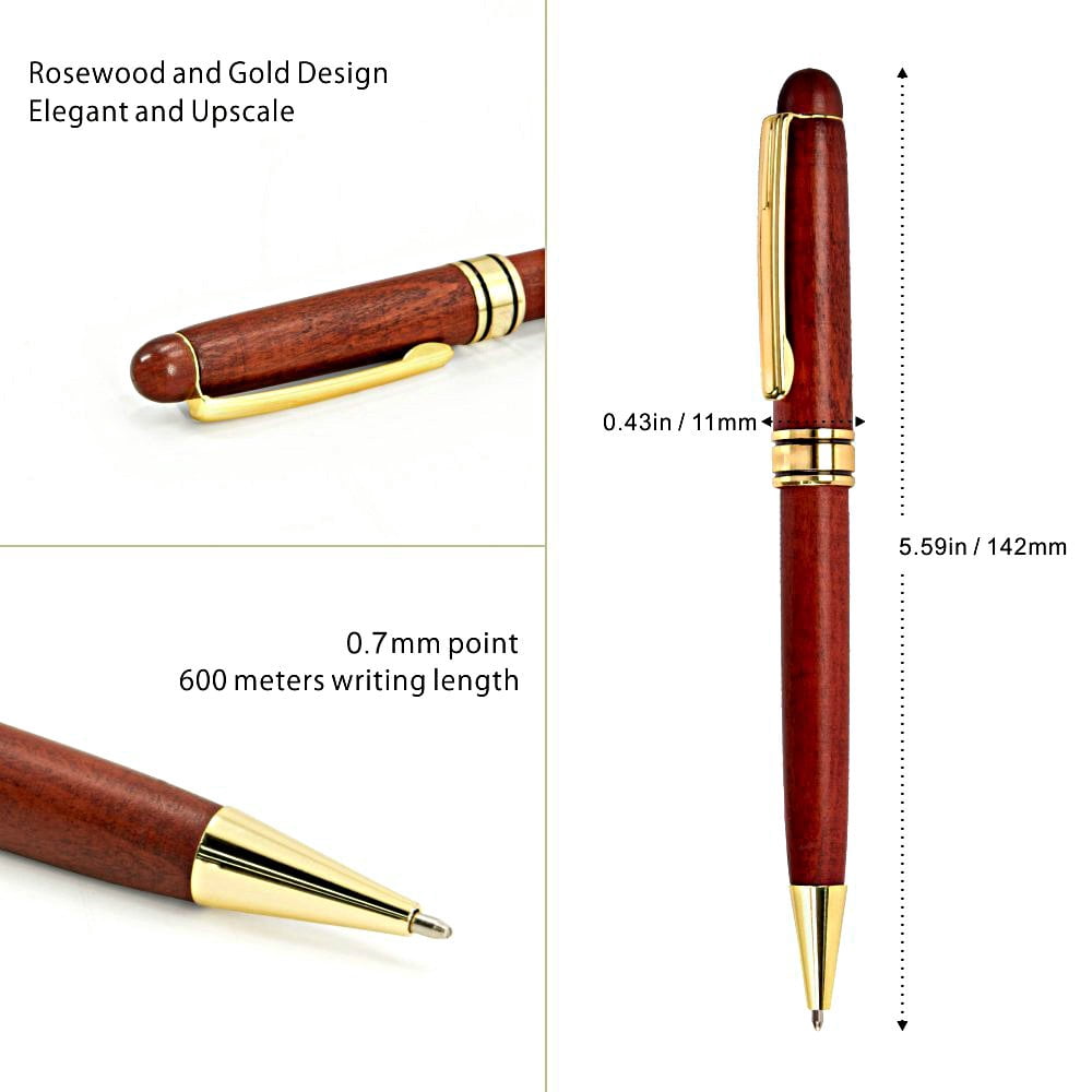 3 Wooden Pens Set With Gift Case/best Writing Fountain Fancy Ballpoint Pen And Luxury Gel Ink Refills  Promotional Business Designer