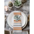 thumbnail image 2 of Orange Grey Striped Cloth Napkins Set of 4 Reusable Dinner Napkins, Horizontal Lines Simple Minimalist Cocktail Napkin Washable Table Napkins for Wedding/Holiday Party/Baby Shower 20"x20", 2 of 7