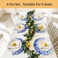 thumbnail image 5 of Spring Blue Wisteria Flowers Round 13 Inch Placemats Set of 6, Rustic Floral Branches HeatResistant Non Slip Place Mats for Dining Table, Wipeable Braided Kitchen Table Mats for Housewarming, 5 of 9