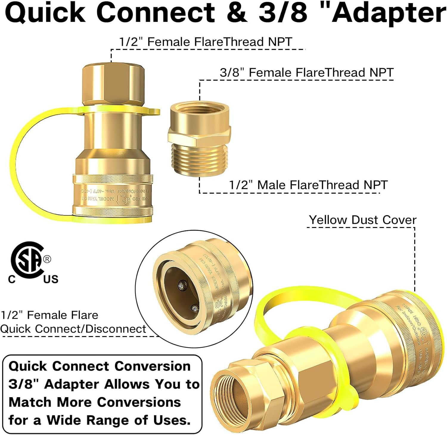 12FT 1/2" ID Natural Gas Hose with Quick Connect Fitting for BBQ, Grill, Pizza Oven, Patio Heater. for Weber, Char-Broil, Pizza Oven, Patio Heater,NG Grill and Natural Gas Conversion Kit