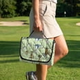 thumbnail image 3 of COEQINE Easy-Carry Golf Cart Seat Cover, Foldable Design with Handle for Storage, Universal Size Quilted Polyester, 4 Front Pockets, Machine Washable, Green Golf Pattern, 3 of 8