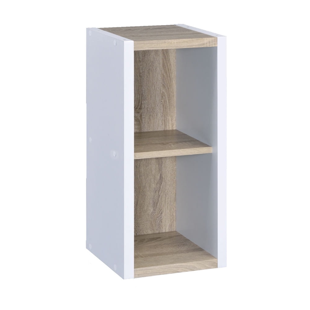 Kepooman 2 Layers Home Reversible Open Storage Unit for Books Toys, Brown