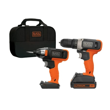 BLACK+DECKER 20V MAX* 2 Tool Cordless Drill and Impact Driver Combo Kit