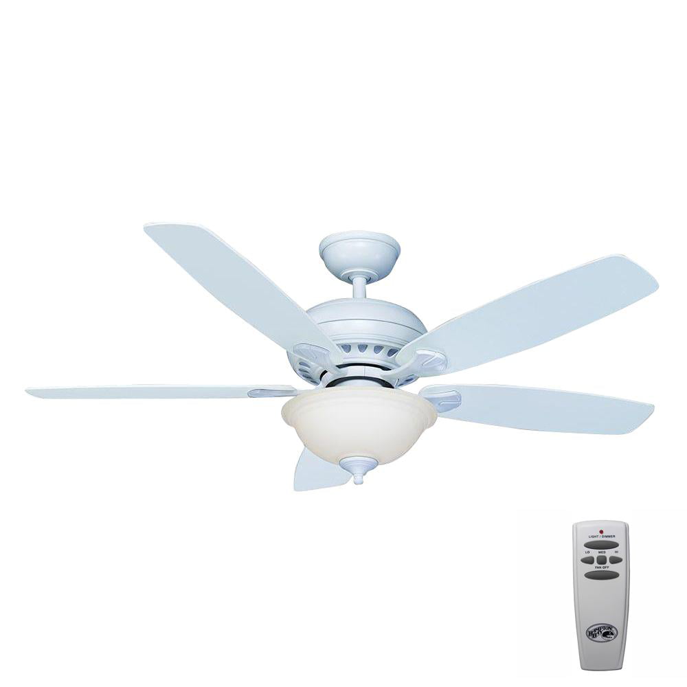 Hampton Bay Southwind 52 Led Indoor White Ceiling Fan With Light Kit And Remote Walmartcom Walmartcom