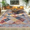 thumbnail image 3 of Wellber Vintage Rugs Boho Floral Area Rug Fluffy Carpet for Living Room Bedroom Home Decor,5'x8',Orange, 3 of 7