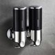 thumbnail image 4 of Inteprter Dispensador de jabón de ducha doble de acero inoxidable, soporte suave, caja de plástico Manual, accesorios de baño, suministros para el hogar Juegos de accesorios de baño Negro Inteprter HA011287-03B, 4 of 6