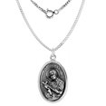 thumbnail image 1 of Sterling Silver St Gerard Medal Necklace Oval  24 inch 1.8mm Chain, 1 of 4