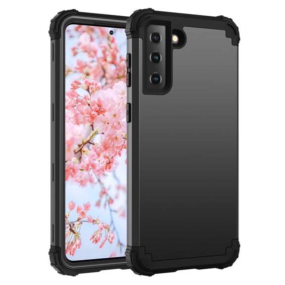 Samsung Galaxy S21 Case, Heavy Hybrid Rugged Shockproof Case, 3 in 1 Full Protective Cover for Samsung Galaxy S21 5G, Black