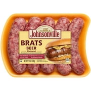Johnsonville Brats Beer Pork Bratwurst Links, 19 oz, 5 Count Tray
