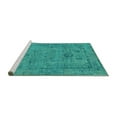 thumbnail image 2 of Ahgly Company Machine Washable Indoor Square Oriental Turquoise Blue Industrial Area Rugs, 6' Square, 2 of 4