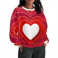 thumbnail image 7 of Vintage Tees for Women 2025 Cute Heart Print Long Sleeve Tunic Tops Casual Round Neck Long Sleeve Printed T-Shirt Top Dressy Casual Loose Blouses, 7 of 7