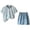 a56-Sky Blue, variant on Boys Pajamas Summer Jammies Short Sleeves Matching 2 Piece Set Trendy PJS for Little & Big Kids Clothes Size 7-8 Years