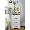 thumbnail image 3 of Finch Belmont Contemporary Nightstand End Table with 3 Drawers, White, 3 of 12