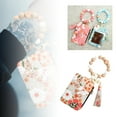 thumbnail image 1 of ID Bag Silicone Bracelet Floral Folding Card Holder Printed Leather Wallet Keychain Including Keychain ID Bag Floral Wallet Card Holder, 1 of 5