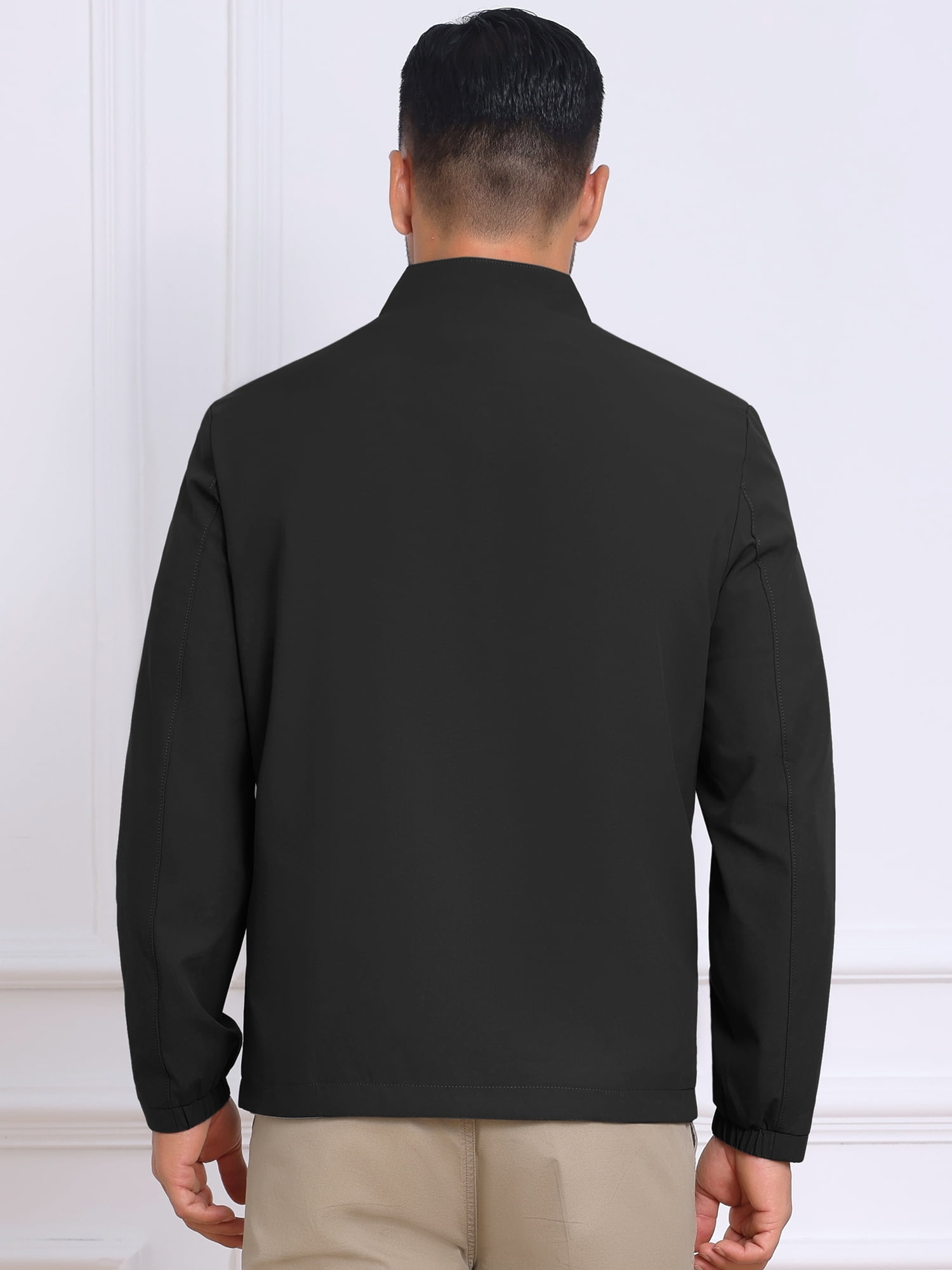 DARING DIVA Lightweight Stand Collar Full Zip Up Golf Bomber Jacket XL Black