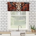 thumbnail image 3 of Funny Cow Window Curtain Valances Cute Farm Animals Rose Red Flowers Privacy Window Valances for Living Room Kitchen 54 by 18 in, 1 Panel, 3 of 6