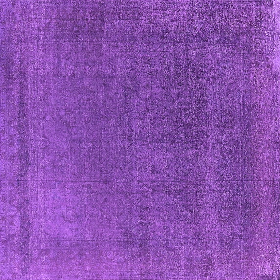 Ahgly Company Indoor Square Oriental Purple Industrial Area Rugs, 7' Square