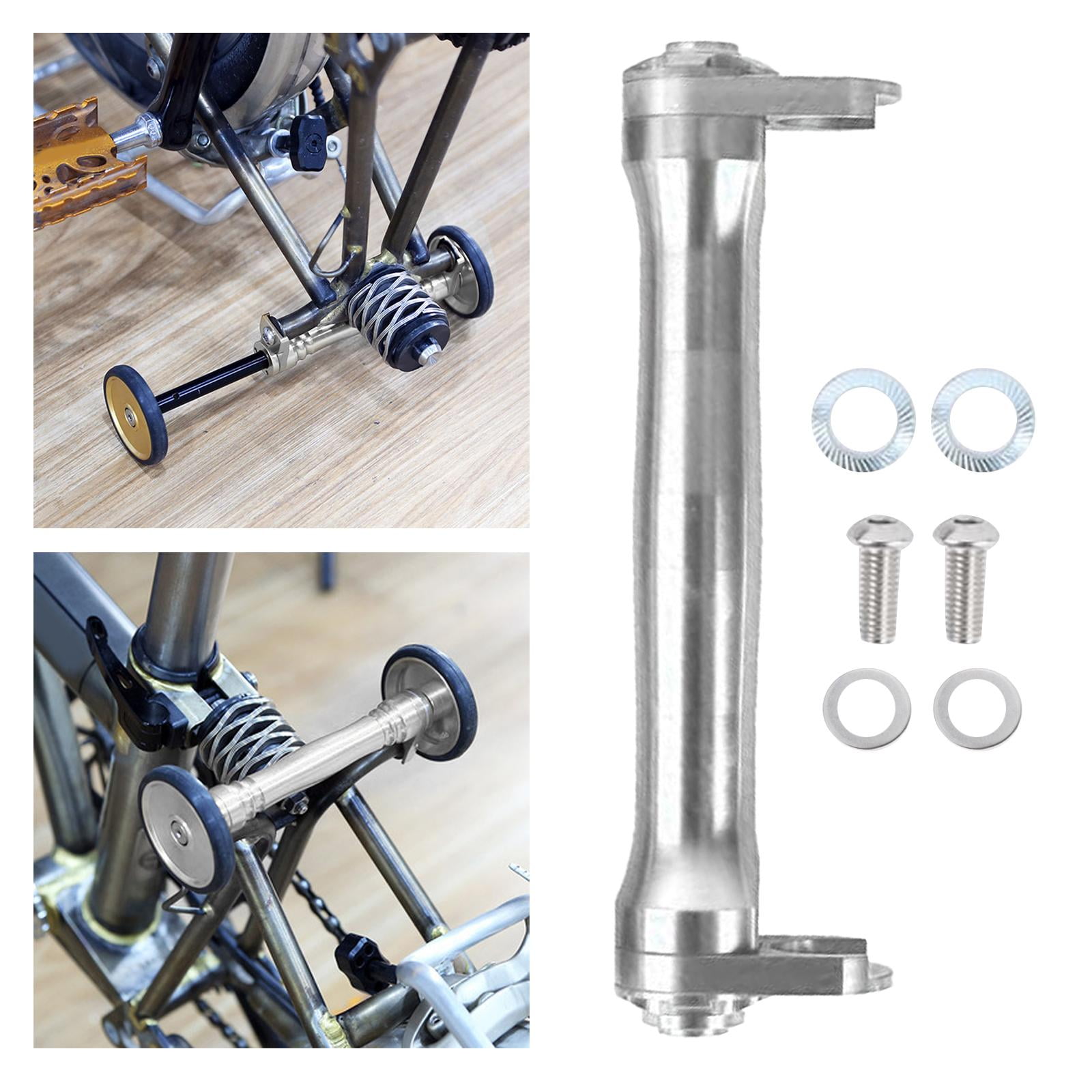 Folding bike Wheel Extension Rod Rear Rack for Transporting Pushing