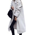 thumbnail image 1 of Women Fluffy Teddy Bear Maxi Long Coat Jacket Overcoat, 1 of 3