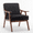 Dark Black, variant on Homy Casa Mid-Century Modern Accent Armchair, Upholstered Lounge Chair with Solid Wood Frame