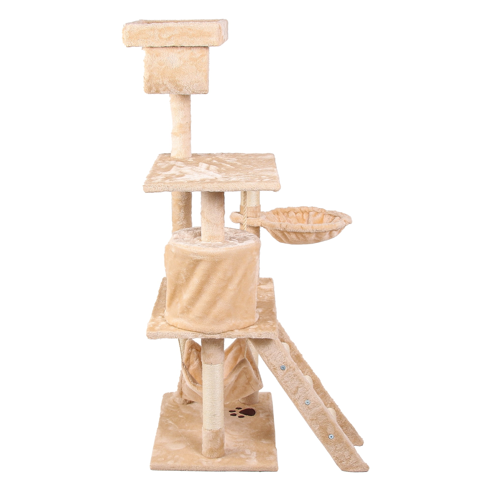 Pefilos 55" Cat Tree Furniture Cat Condo for Large Cats, Indoor Cat Tree Houses with Hammock, Kittens Tower for Adult Cats and Pets, Beige Pefilos 55" Cat Tree Furniture Cat Condo for Large Cats, Indoor Cat Tree Houses with Hammock, Kittens Tower for Adult Cats and Pets, Beige