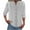 Gray, variant on Women Dressy Striped Loose Crewneck Button Down Casual Office Business Tunic Tops Blouses Summer Shirts Blue S