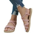 thumbnail image 3 of ZHELIYO Women's sandals Womens Flat Shoes Elastic Band Casual Bohemian Sandals Beach Sandals Pink 6.5, 3 of 9