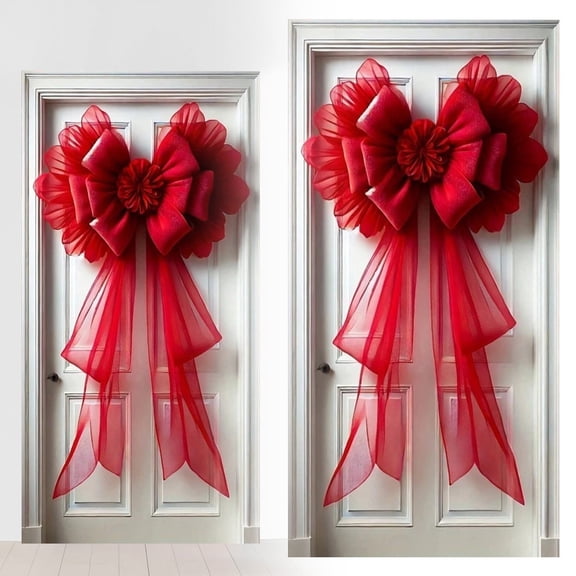 Clearance Under $2.99 Extra Large Christmas Door Bow Decoration for Holiday Window and Wedding Display