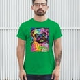 thumbnail image 3 of Tee Hunt Cute Pug Puppy T-Shirt Dean Russo Colorful Neon Mosaic Dog Men's Tee, Green, Small, 3 of 5