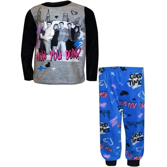 Komar Kids Girls Friends Cast How You Doin? Fleece Pajamas (8)