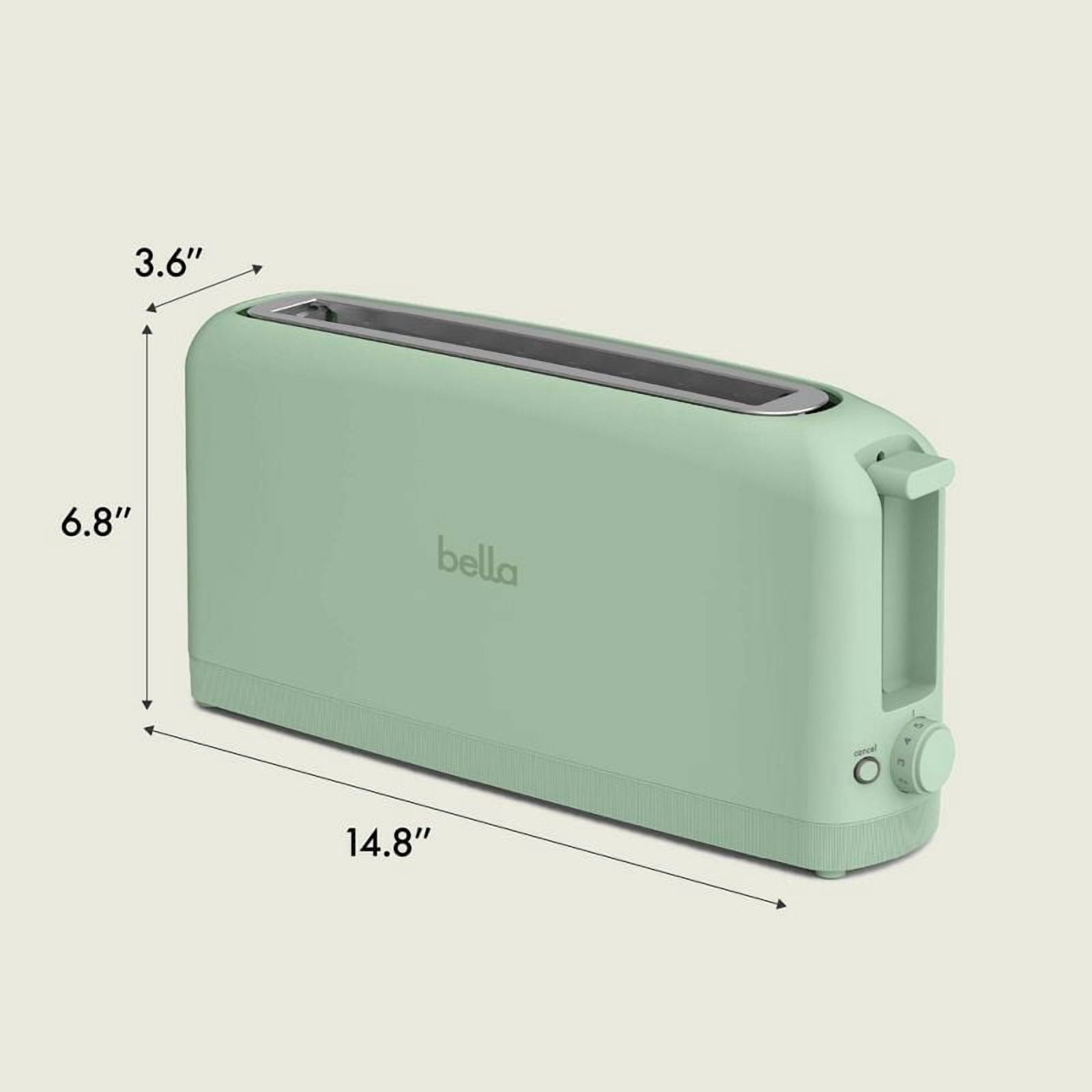 2-Slice Slim Toaster: Metal, 900W, Spot Clean, 6.85" H, 3.58" D, 14.88" W, 1.98 lbs