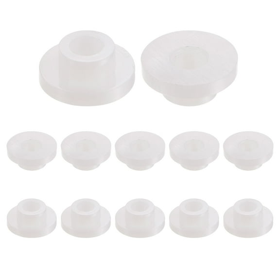 12 Packs Flanged Sleeve Bearings Plastic Bushings 4mm Bore x 7mm OD x 5mm Length Nylon Bushings, White