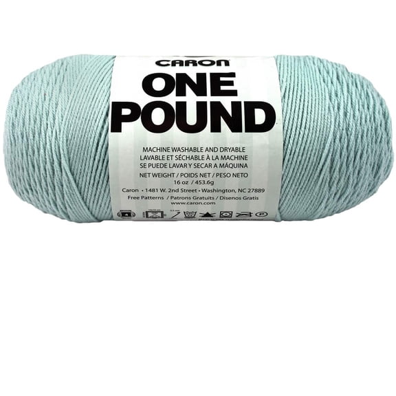 One Pound Yarn by Caron - Solid Color Yarn for Knitting - Crochet - Weaving - Arts & Crafts - Sky Blue - Bulk 10 Pack
