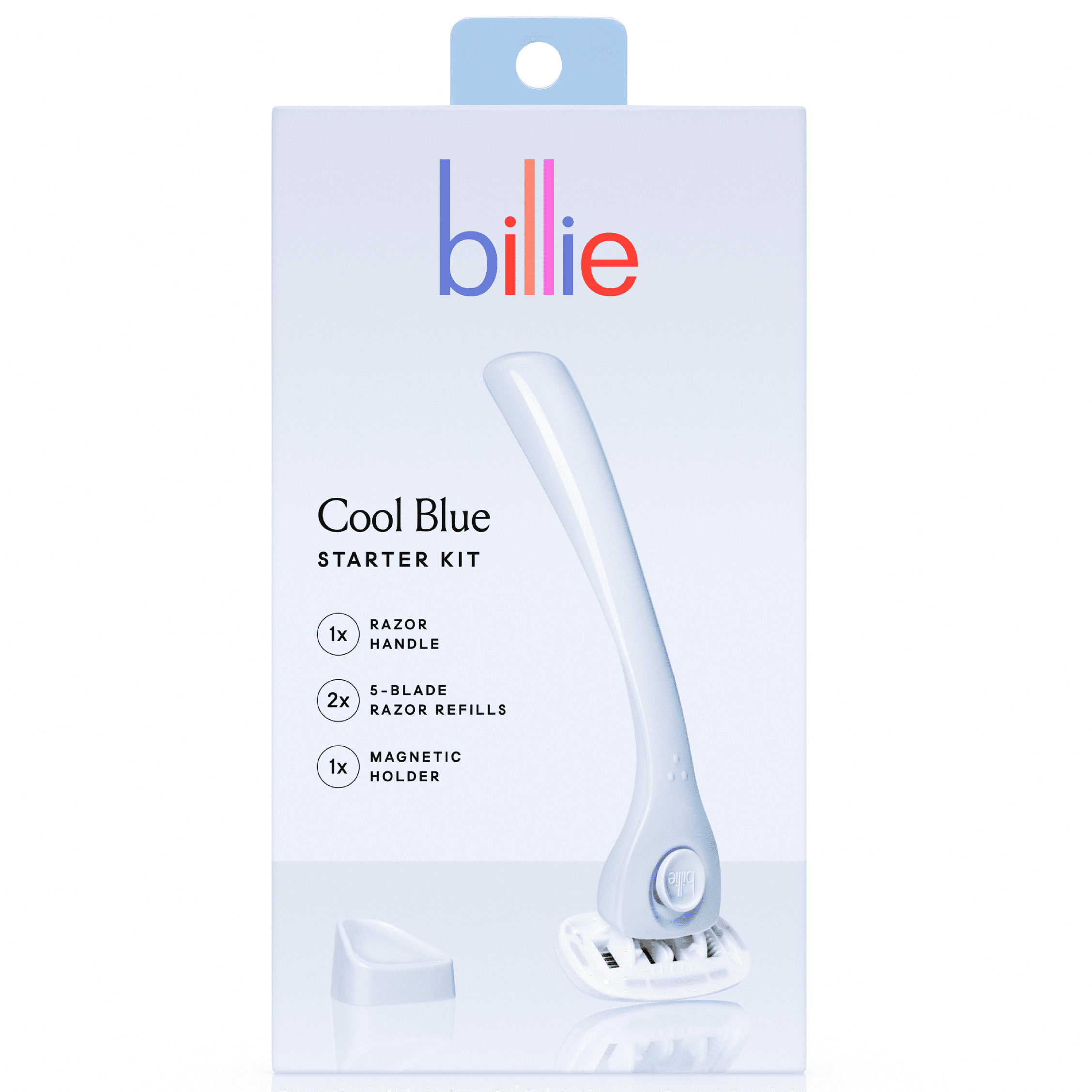 Billie Women’s Razor Kit - 1 Handle + 2 Blade Refills + Magnetic Holder - Cool Blue