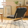 thumbnail image 4 of Leumius Modern Accent Chair Leather Armchair with High Back,Metal Legs,Soft Padded for Living Room/Office,Black, 4 of 8
