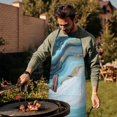 thumbnail image 4 of Blue Gold Marble Pattern Apron-Garden Aprons for Women with Pockets-Cotton Linen Waterproof Kitchen Cooking Gardening Aprons Adjustable for Kitchen,Cooking,BBQ and Salon 33x27 Inch, 4 of 7