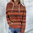 thumbnail image 3 of JTZGDY Vintage Hooded Sweatshirts for Women Fashion Aztec Print Ethnic Style Western Shirts Lightweight Casual Fall Long Sleeve Drawstring Hoodie Outwear Tops with Kangaroo Pockets Multicolor#30 M, 3 of 6