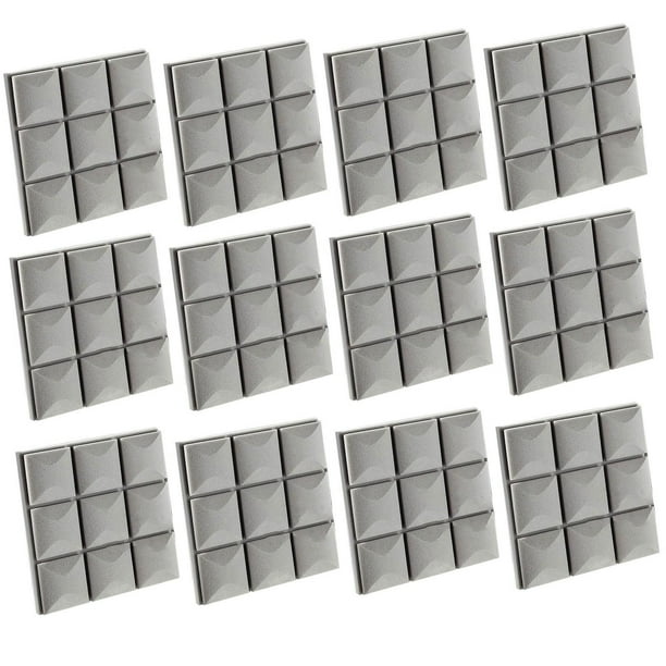12 paneles acústicos adhesivos de pared reductores de ruido, suministros de papel insonorizante Gris
