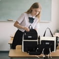 thumbnail image 2 of HNMKIU Backpack For Women Large Capacity School Bag With 5 Piece Set Lightweight Bookbag For Students ,WH1, 2 of 4