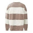 thumbnail image 4 of Lightweight Sweatshirts Womens Trendy Striped Colorblock Crewneck Pullover Oversized Sweatshirt Long Sleeve Tops (2XL, Pink), 4 of 4
