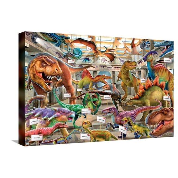 PD Moreno - Dinosaur Museum Canvas Wall Poster, 14.725" x 22.375"