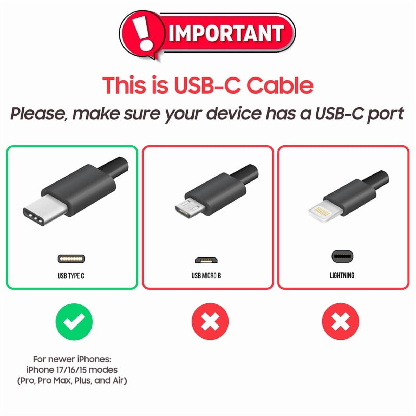 10 Pack USB-A to USB-C Fast Charger Type C Charging & Data Cable Compatible with iPhone 17 16 15 Pro Max Plus Air, Samsung Galaxy S26 S25 S24 Ultra, Pixel, iPad Pro, Universal (10ft, White) by TTech