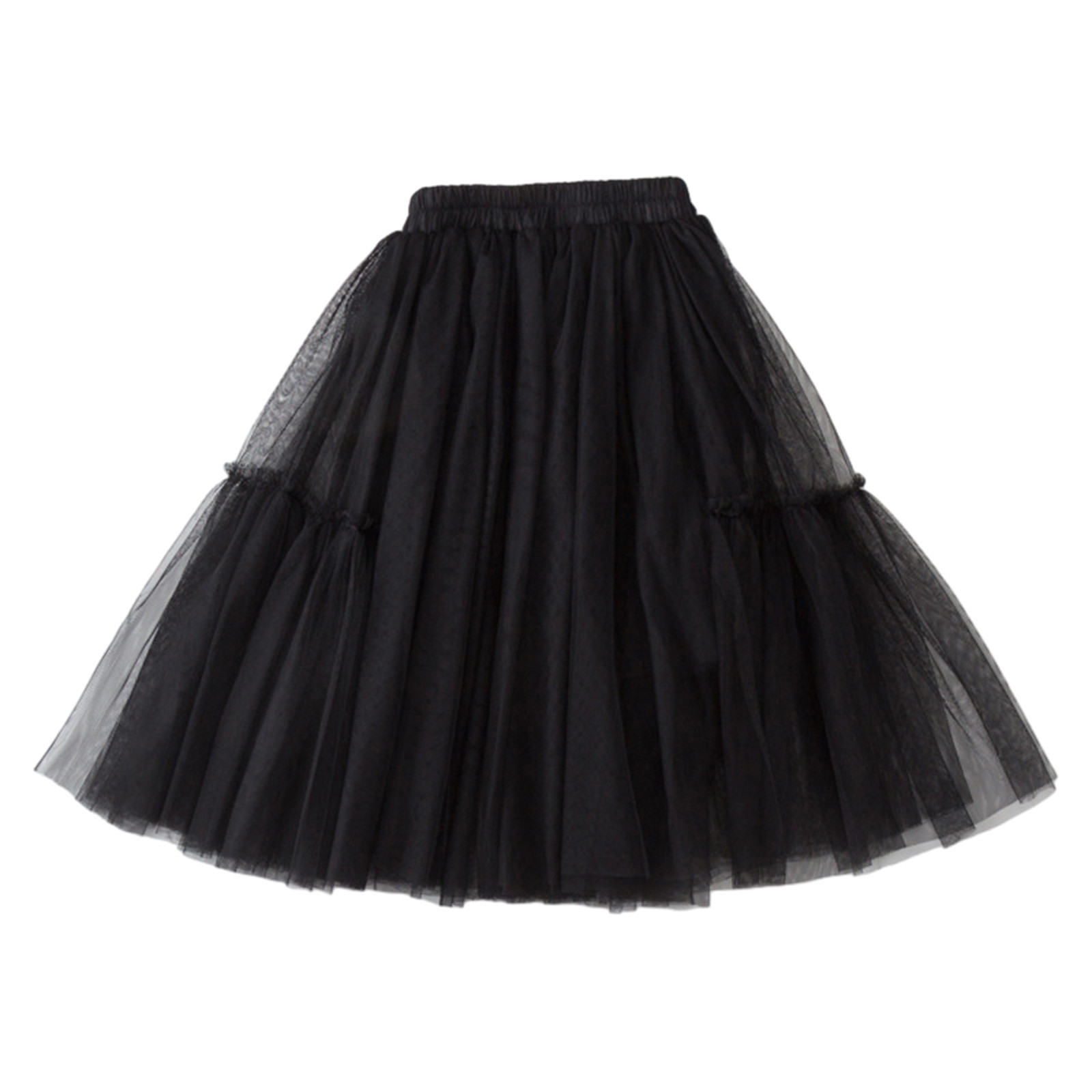 FAIWAD Kids Girl Tulle Skirt High Waist Layered Skirts Mesh Pleated A-Line Midi Skirt for Wedding Party Dance