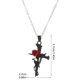 thumbnail image 2 of Gothic Collar de Rosa Roja de la Mujer Collar de Aleación de la vendimia espina Rose Colgante Clavícula Cadena para Novia Esposa Regalo, 2 of 5