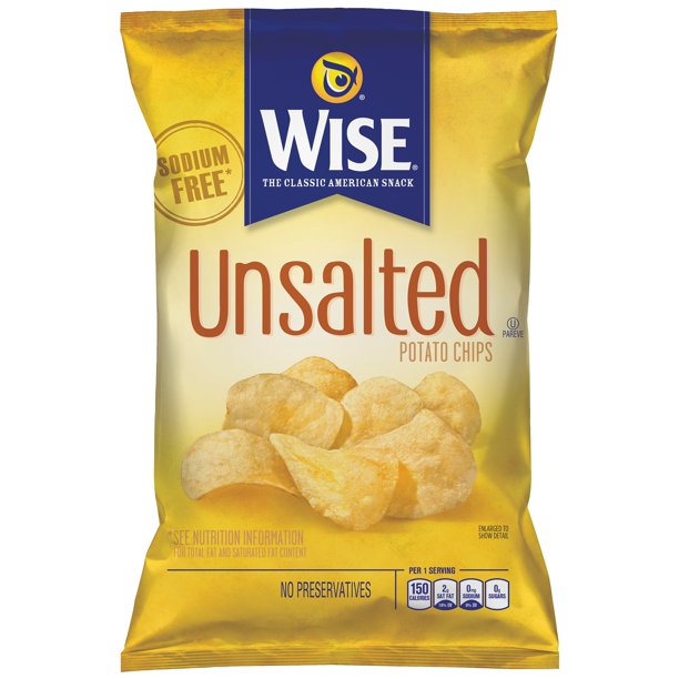 Wise Unsalted Potato Chips, 7 Oz. - Walmart.com