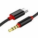 thumbnail image 5 of Adaptador de audio tipo C a 3,5 mm, tejido de nailon, audio auxiliar para coche, auriculares negros, 5 of 6