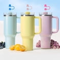 thumbnail image 3 of 6 Pcs Silicone Straw Covers Cap Compatible with Stanley Cup 30/40 oz Tumbler, Dust-Proof Reusable Simple Straw Toppers For Stanley Cup Accessories, Multicolor, 3 of 4