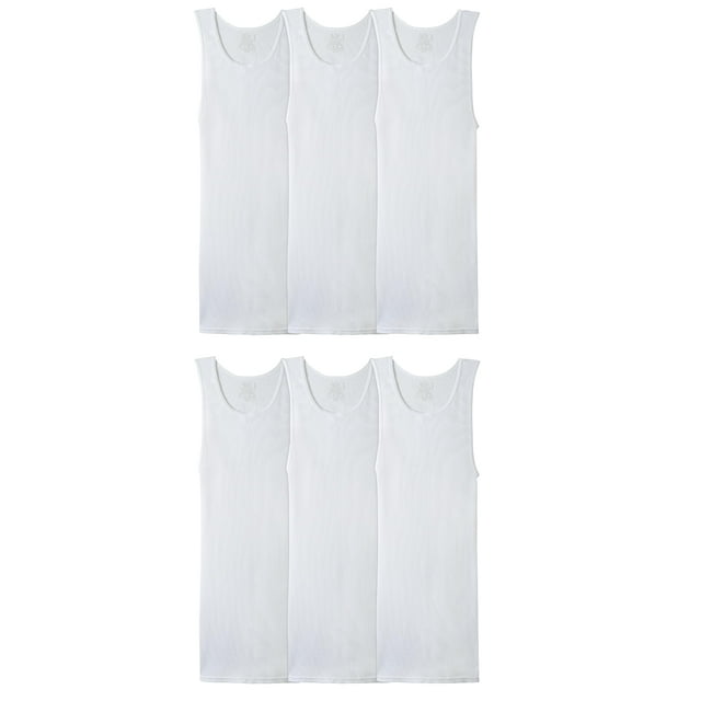 Camiseta sin mangas Fruit of the Loom sin etiquetas para hombre, blanca, talla S