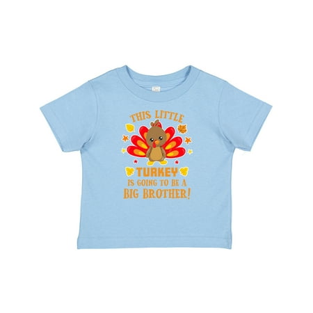 

Inktastic This Little Turkey is Going to Be a Big Brother with Orange Text Gift Baby Boy T-Shirt